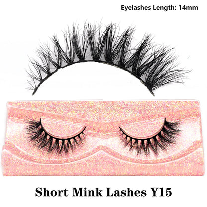 Half Lashes Mink Eyelashes Fluffy Soft False Eyelashes Wispy Cross Mink Eye Lashes Natural Short Mink Eyelash Extension Makeup