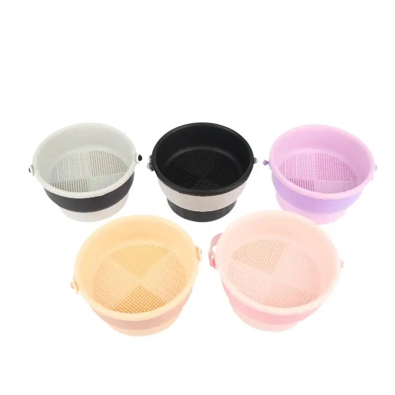 3-In-1 Foldable Silicone Makeup Brush Cleaner Mat & Drying Rack Lightweight Portable Cosmetic Brush Cleaner for Business Trips