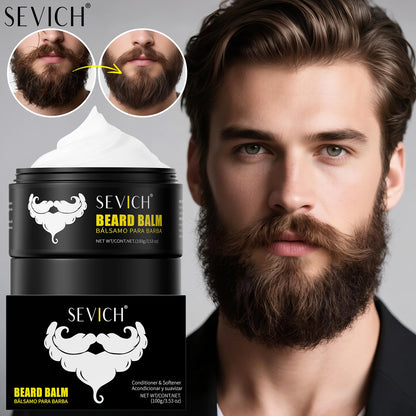 SEVICH Natural Beard Balm Wax Beard Growth Oil for Men Moisturizing Smoothing Beard Styling Professional Care Cream Skin Care
