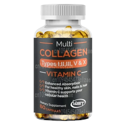 Multiple Collagen Pills+vitamin C Collagen Supplements Support Hair, Skin, Nails, Joints, and Intestinal Health