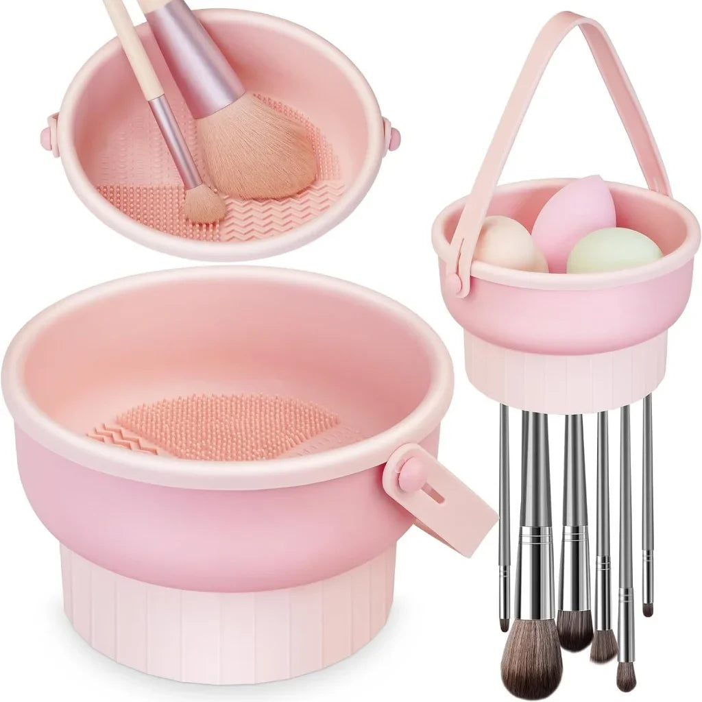 1pc Silicone Makeup Brush Cleaner Mat & Drying Rack Cosmetic Brush Cleaning & Air Dry Tool Beauty Tool Organizer Kit Wholesale