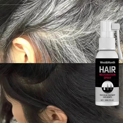 Gray White Hair Treatment Serum Cover White Hairs To Black Natural Color Repair Spray Anti Loss Hair Restore Healthy Hair Care