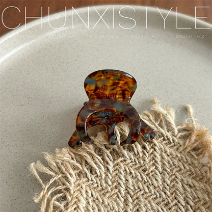 3.5CM Elegant France Acetate Leopard Hair Claw Small Size Sweet Style Hair Clip Shark Clip Women Hair Accessories Headwear