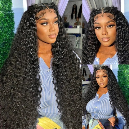 250% Loose Deep Wave 13x6 HD Lace Frontal Wig Brazilian 30 34 Inch Transparent 13x4 Curly Lace Frontal Human Hair Wigs For Women