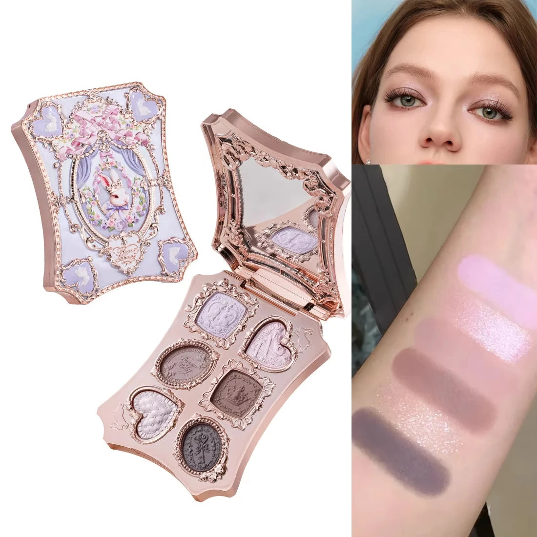 Flowerknows Strawberry Cupid Collection Facial Complexion Palette Blush Eyeshadow Highlighter Flower Know Face Bronzer Palette