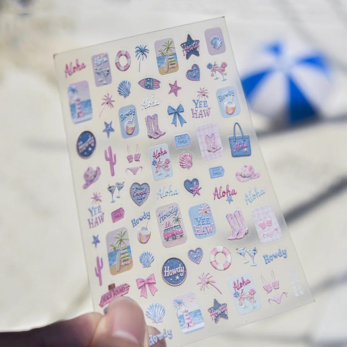 Cute Cartoon Christmas 5D Nail Stickers Red White Candy Cane Mint Cookie Gingerbread Man Snowflake Self Adhesive Nail Decals