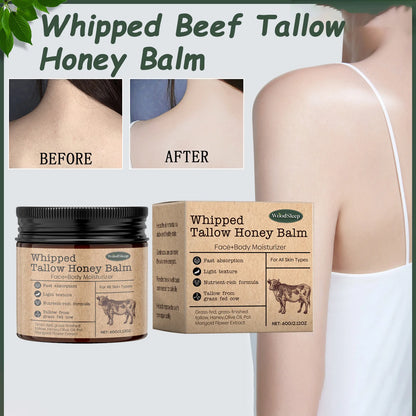 Whipped Beef Tallow Honey Balm Deeply Moisturizer Brightening Fast Absorption Grass Fed Grass Finished Face Cream Body Lotion