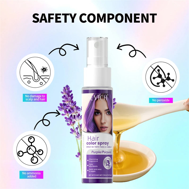 Sevich New Style Hair Color Spray One-Time Hair Color Instant Hair Salon Hair Care Styling Product For Men and Women 5 Color