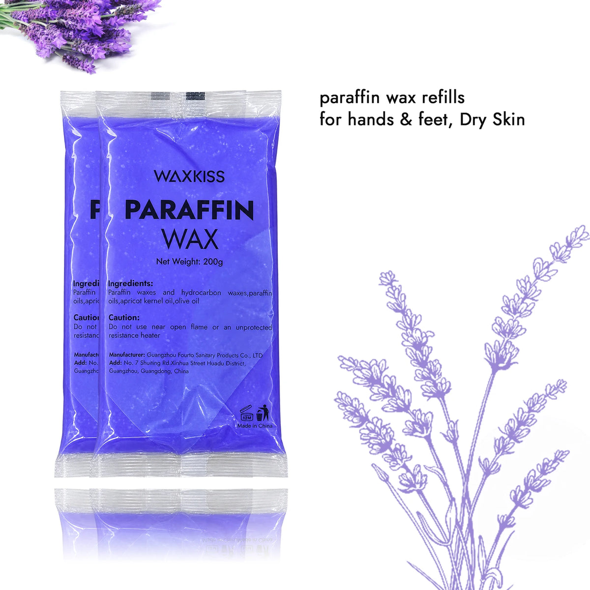 WAXKISS 1200g Paraffin Wax Refill for Paraffin Wax Bath Machine Moisturizing and Skin Softening Hand and Foot Care Wax New Formula for Long-Lasting Warmth Gentle Paraffin Wax Treatment for Smooth and Soft Skin Ideal for Home