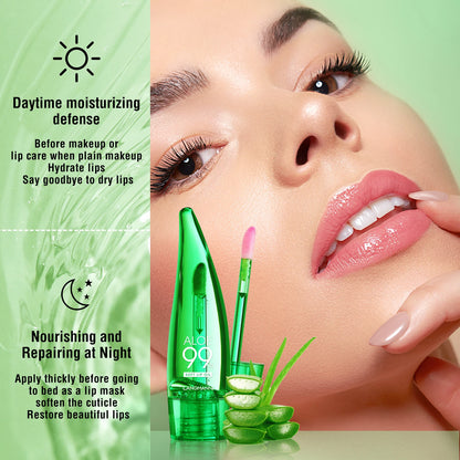 1pc/2pc Aloe Vera Moisturising Lip Gloss Warm Feeling Colour Changing Lip Glaze Long Lasting Moisture Lip Oil Lip care