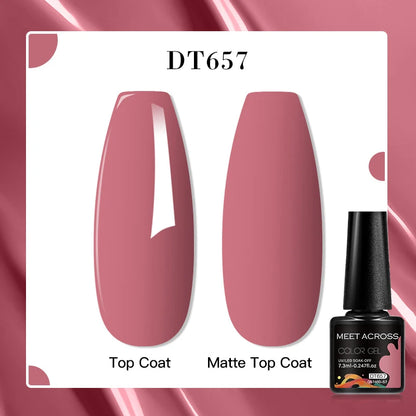 MEET ACROSS 8 Colors Mirror Gel Nail Polish Long-lasting Quick-drying Metallic Gold Silver Red Semi Permanent Varnish Nail Art