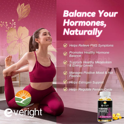 Hormone Balance Capsules for Women Mood Swings, Menopause, Sleep, Anxiety, Stress, Cortisol Health Supplement