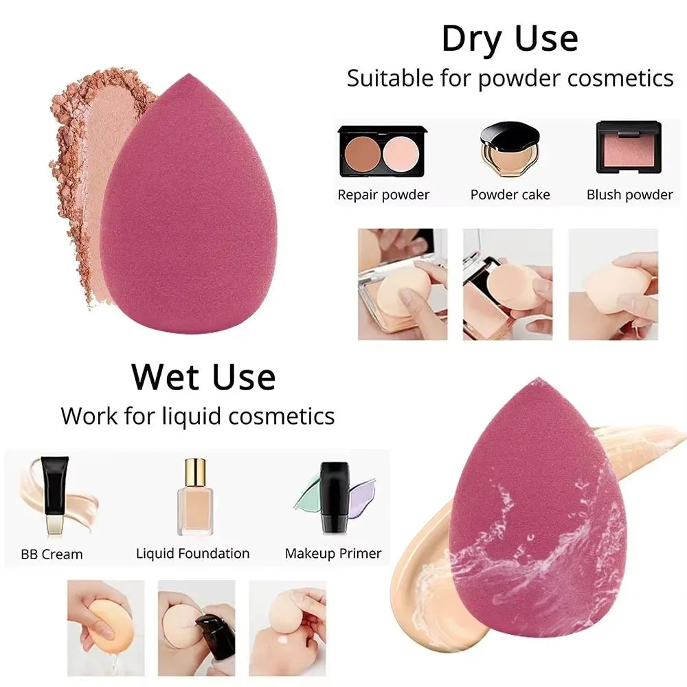 14Pcs Makeup Sponge Cosmetic Blender Beauty Egg Foundation Sponges Puff  Powder Puffs Make Up Accessories Women Makeup Tools