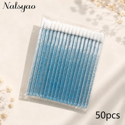 CNK 50 Pcs Disposable Lip Brush Individual Lash Removing Cleaning Mascara Applicator Makeup Brushes For Eyelash Extension Tools