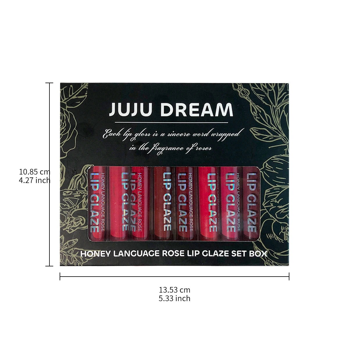 JUJU DREAM 10 pcs Honey Rose Lip Glaze Set Long-lasting Matte Velvet Lipstick Waterproof Lip Gloss Set Moisturizing Lip Gloss