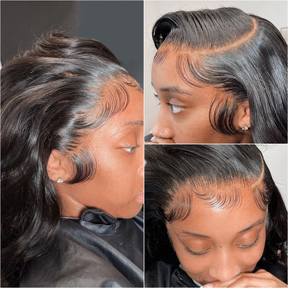 Chinese Body Wave 13x4 HD Transparent Lace Front Human Hair Wig Black 4x4 Lace Closure Wig 8-30 Inch Pre-Plucked Lace Hair Wig