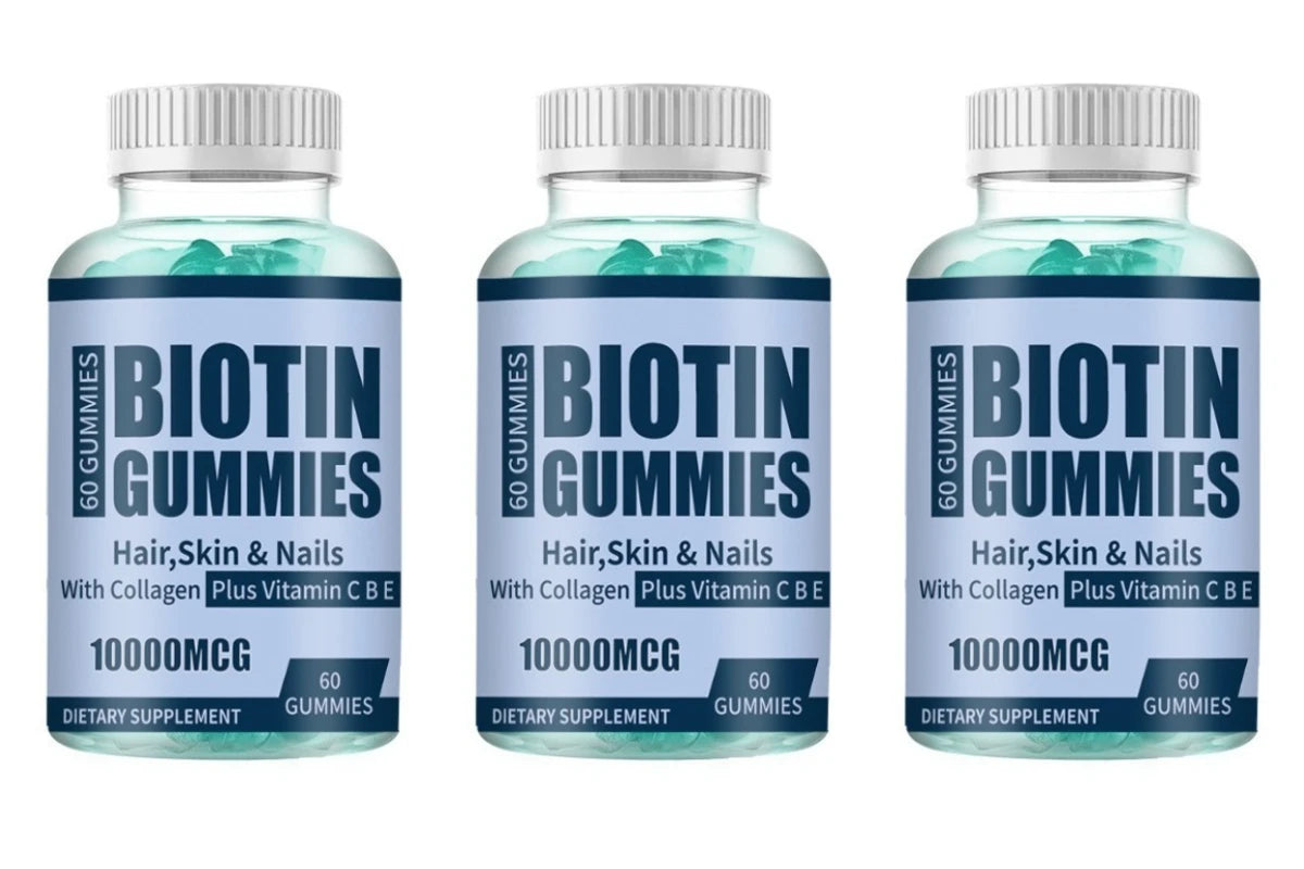 Biotin Gummies Supports Healthy Hair Radiant Skin Strong Nails with Collagen and Vitamin C Vegan Non-GMO Keratin 60 Gummies