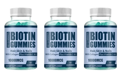Biotin Gummies Supports Healthy Hair Radiant Skin Strong Nails with Collagen and Vitamin C Vegan Non-GMO Keratin 60 Gummies