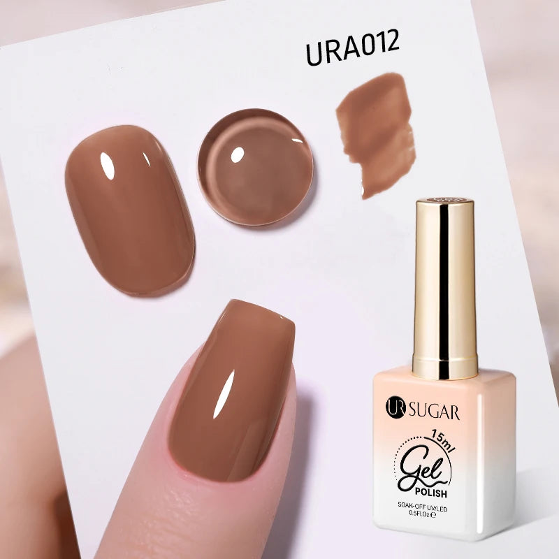 UR SUGAR 15ml Gel Nail Polish Neon Blue Red Green Pastal Nude UV/LED Soak Off No Wipe Nail Gel Polish Suitable For Summer Autumn