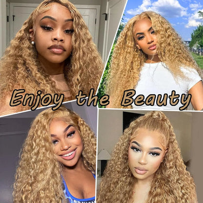 27 Honey Blonde Wig Human Hair 13x6 Hd Lace Frontal Wig Deey Wave Lace Front Wig 13x4 Honey Blonde Human Hair Wigs  250 Density