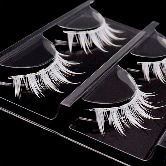 White Feather Lashes Strips Manga Cosplay False Eyelashes Full Srip Cluster Lashes Extensions Halloween Christmas Party Makeup