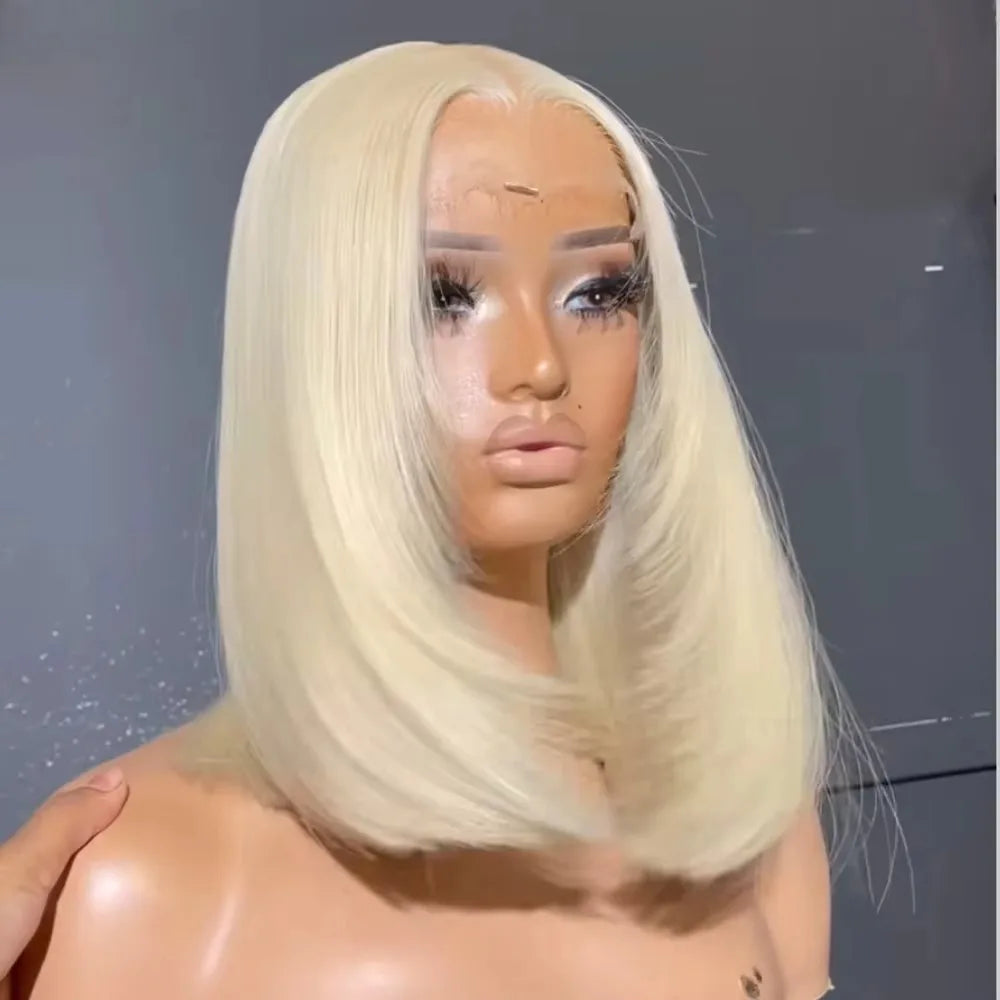 613 Blonde 13x4 Hd Lace Front Wig Layered Straight Natural Hairline Glueless Synthetic High Quality Cheap Lace Wig For Women