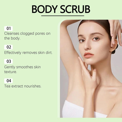 Matcha Body Scrub Gentle Exfoliating Cleansing Pores Effectively Removes Dirt Smooth Skin Nourishing Skin Scrub Nourishing Care