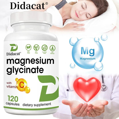 Magnesium Glycinate 1000 Mg, 120 Veggie Capsules - Highly Purified Trace Mineral for Muscle, Joint, Heart and Digestive Health