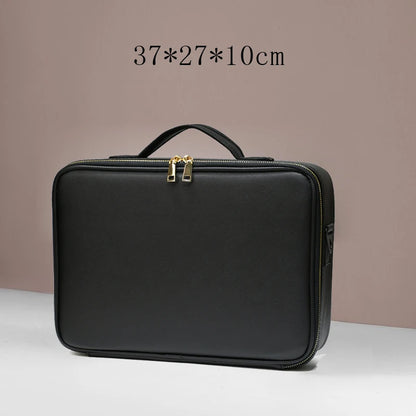 Waterproof PU Leather Cosmetic Bag Professional Large Capacity Storage Make Up Handbag Case Travel Toiletry Makeup Bag For Women