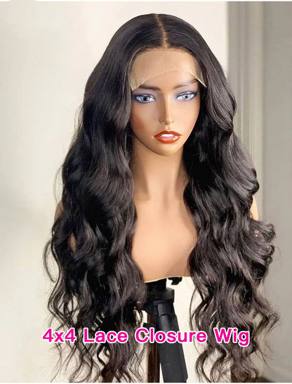 Brazilian Hair 180% Density 8-30 Inch 13x4 HD Transparent Body Wave Lace Wig Human Hair Wigs 4x4 Lace Closure Wig Natural Color