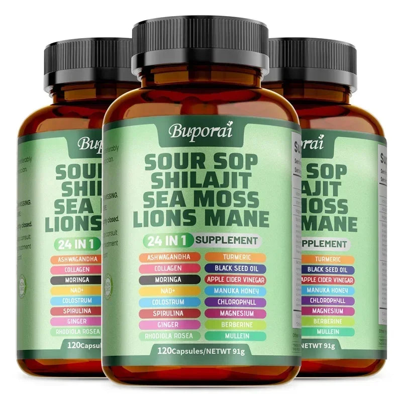24-In-1 Soursop Supplement - Rich in Antioxidants, Promotes Skin, Joint and Bone Health, and Boosts Immune Function, Vegetarian