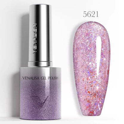 10ml Venalisa Hema Free TPO Free Gel Nail Polish Christmas New Year Soak Off Glitter Red Colors Cat Eye Magnet Nail Gel Polish
