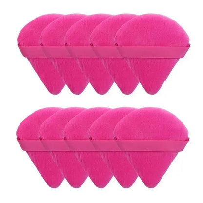 2/5/10/20Pcs Triangle Velvet Powder Puff Mini Face Makeup Sponge Washable Lightweight Cosmetics