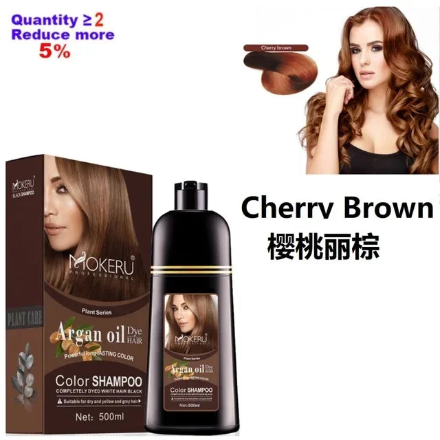 Mokeru Organic Natural Fast color Hair Dye Only 5 Minutes Noni Plant Essence Black Hair Color Shampoo For Cover Gray White Hair