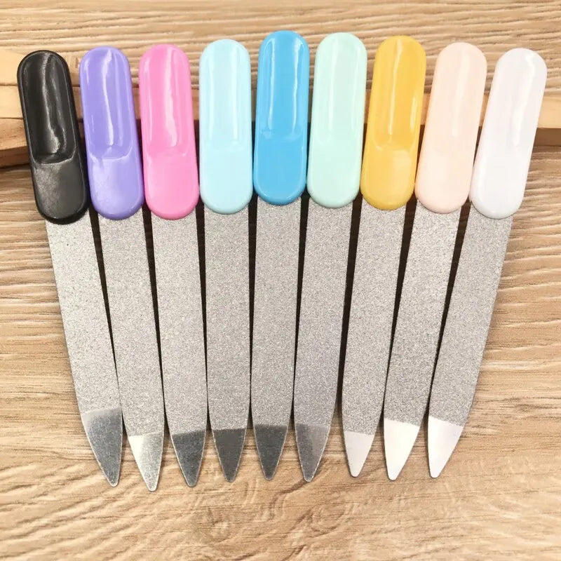 5/10 /50Pcs Stainless Dual Nail Files Metal Sanding File Pedicure Grooming For Professional Finger Toe Nail Care Manicure Tools