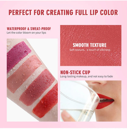 4 Pcs Cigarette Lipstick Set Matte Lip Gloss Long Lasting Waterproof Nude Lip Tint Lip Stick Tube Cosmetics Christmas Gift