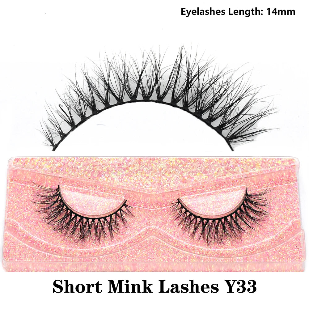 Half Lashes Mink Eyelashes Fluffy Soft False Eyelashes Wispy Cross Mink Eye Lashes Natural Short Mink Eyelash Extension Makeup