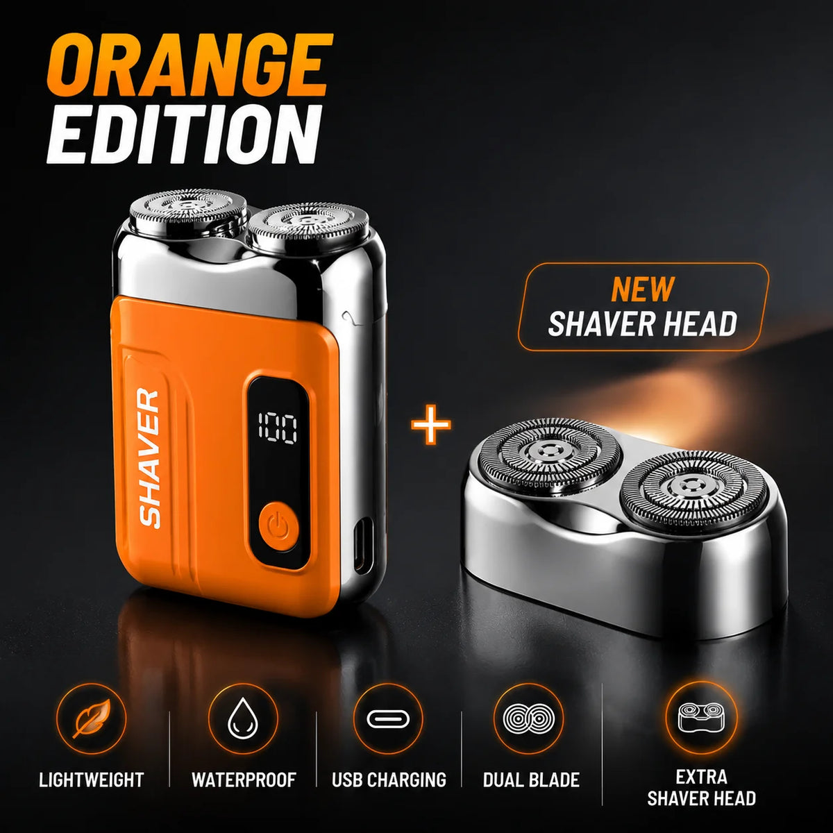 Portable Electric Shaver,Beard,For Men Pocket Razor Usb-C Rechargeable Waterproof Dual Blade Mini Beard Shaver