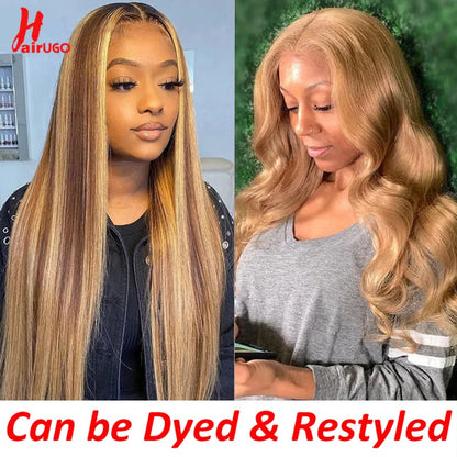 #4 Straight 4x4 Lace Closure Wigs Human Hair Brown Lace Front Human Hair Wigs Remy Chocolate Lace Frontal Wigs For Woman HairUGo