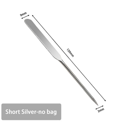 Stainless Steel Makeup Foundation Spatula Mixing Stick Powder Base Cream Mixing Tools Cosmetic Nail Gel Stirring Toner Plate Kit