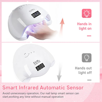 DianaBeauty UV LED Nail Lamp 24 LEDs Nail Dryer with 4 Timer Settings and Display Portable UV Lamp for Curing Gel Nail Polish