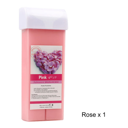 Women Home Hair Removal Kit Roll on Wax Warmer Honey Roller Wax Cartridge 100Pcs Depilatory Wax Strips Body Leg Arm Waxing Set