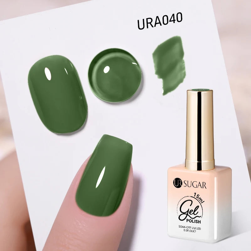 UR SUGAR 15ml Gel Nail Polish Neon Blue Red Green Pastal Nude UV/LED Soak Off No Wipe Nail Gel Polish Suitable For Summer Autumn