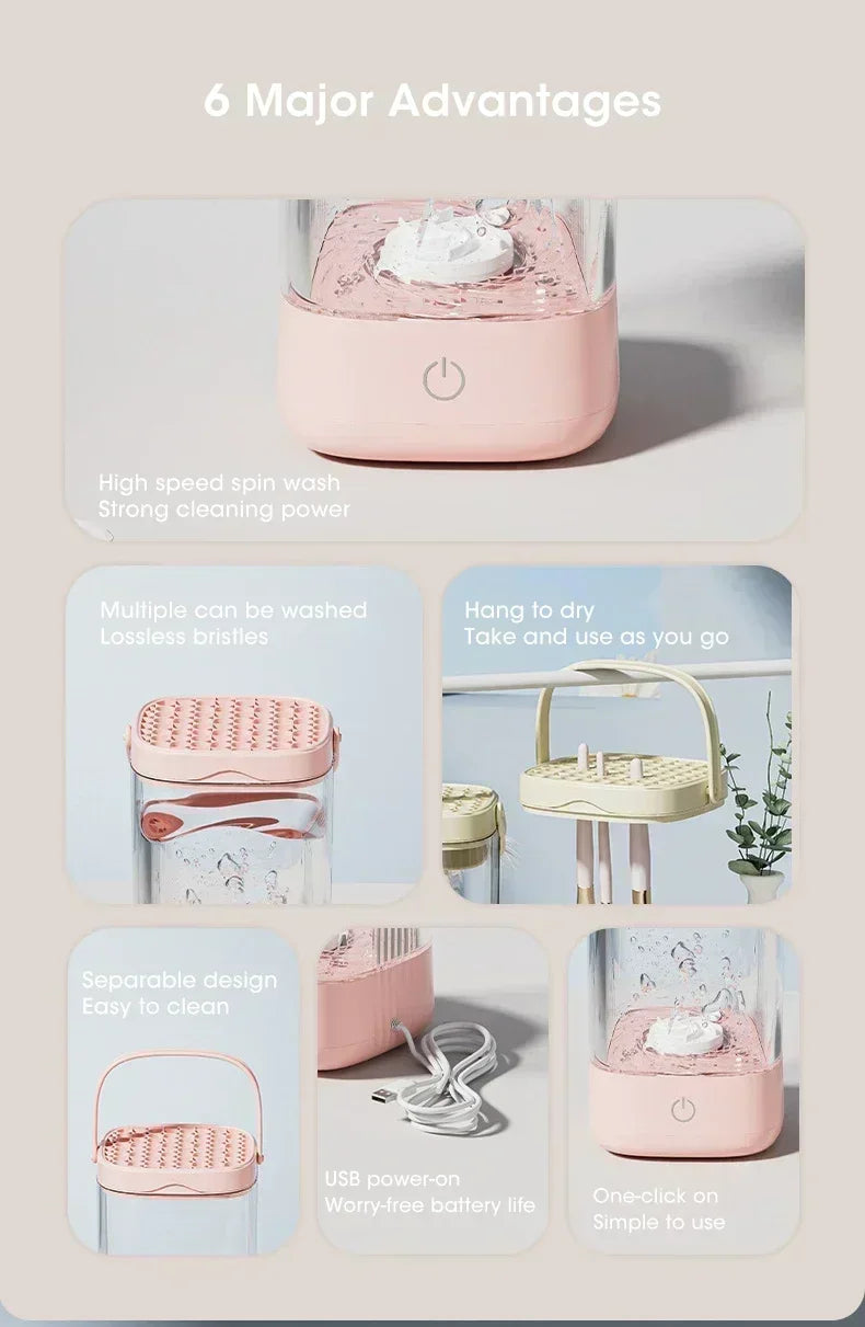 3 In 1 USB Electric Makeup Brush Cleaner Portable Makeup Brushes Lazy Cleaning Brush Tool Automatic Makeup Brush Cleaning