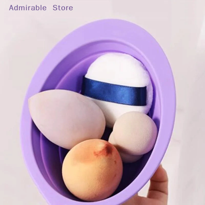 wSoft Silicone Makeup Brush Cleaner Folding Powder Puff Cleaning Bowl Eyeshadow Brushes Wash Clean Mat Beauty Tools Scrubber Box