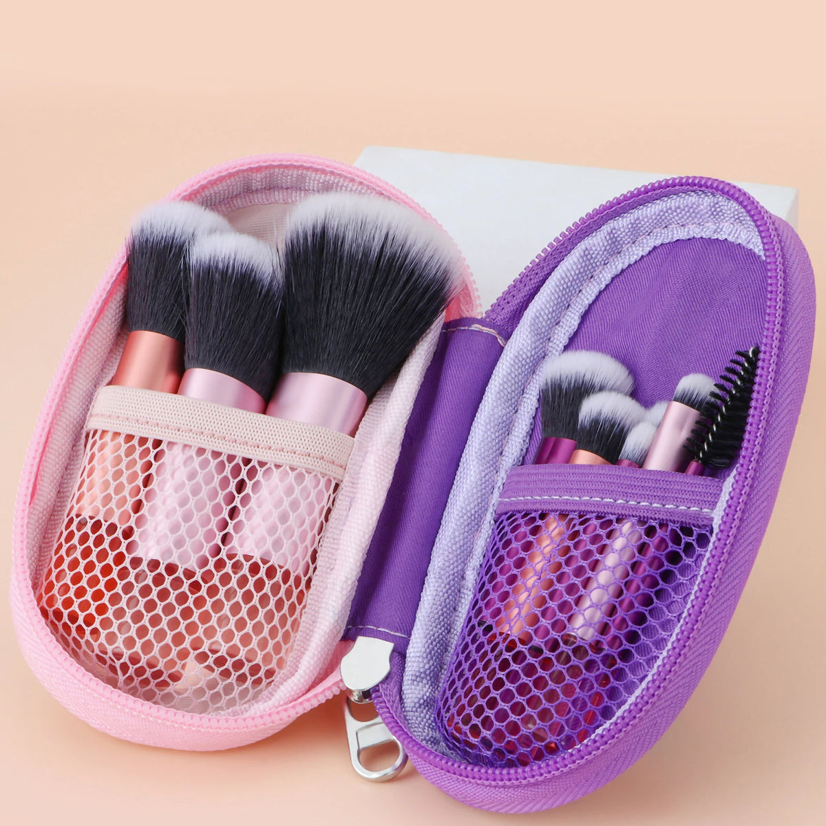 10 color Mini makeup brush Travel portable Makeup Tool Makeup Puff - Palm Brush Professional Makeup tool set Christmas gift