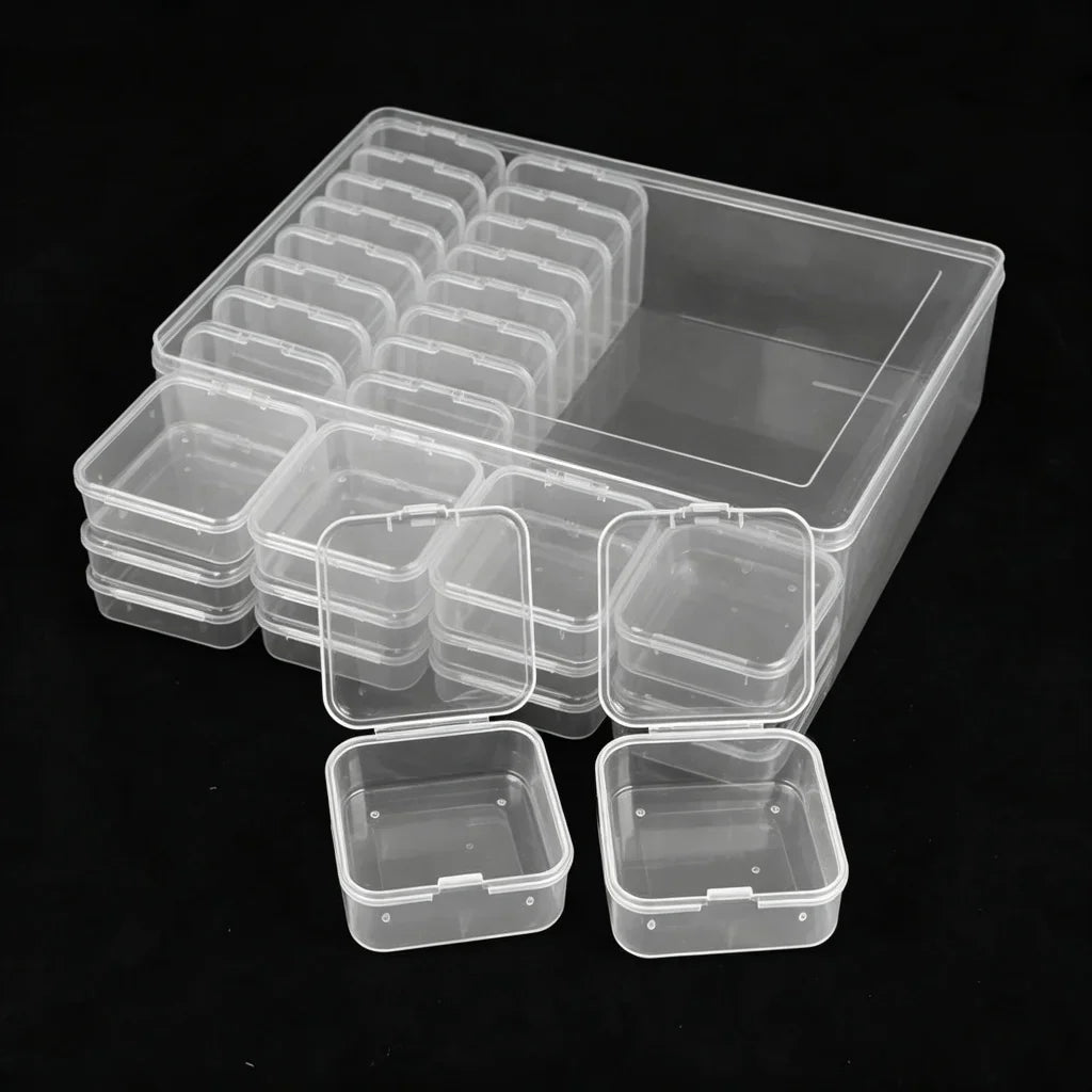 Clear PP Plastic Storage Box 30 Grids Transparent Organizer Case Nail Art Jewelry Beads Rhinestones Diamond Painting Crafts
