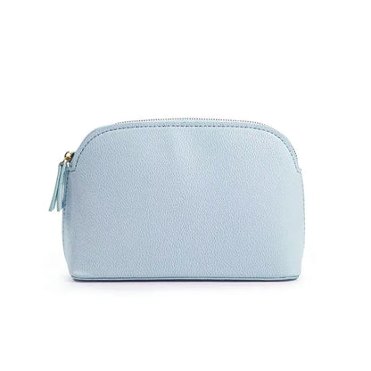 Customized Letters PU Leather Cosmetic Storage Bag Classic Simple Atmosphere Solid Color Make Up Bag Advanced Zipper Wash Bag