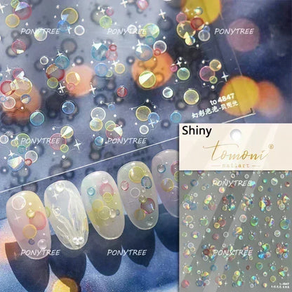 Gold Stamped Shell Conch Scallop Starfish Pearl 5D Embossed Self Adhesive Nail Art Stickers Delicate Ocean Style Manicure Decals