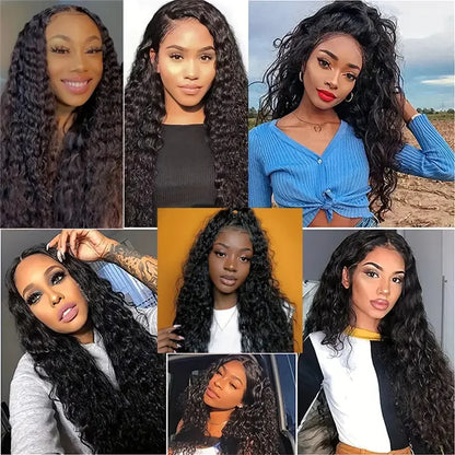 13x4 Lace Frontal Human Hair Wig Deep Water Wave Lace Frontal Wig 200 Density 13x6 HD Lace Deep Water Wave Curly Lace Frontal Wi